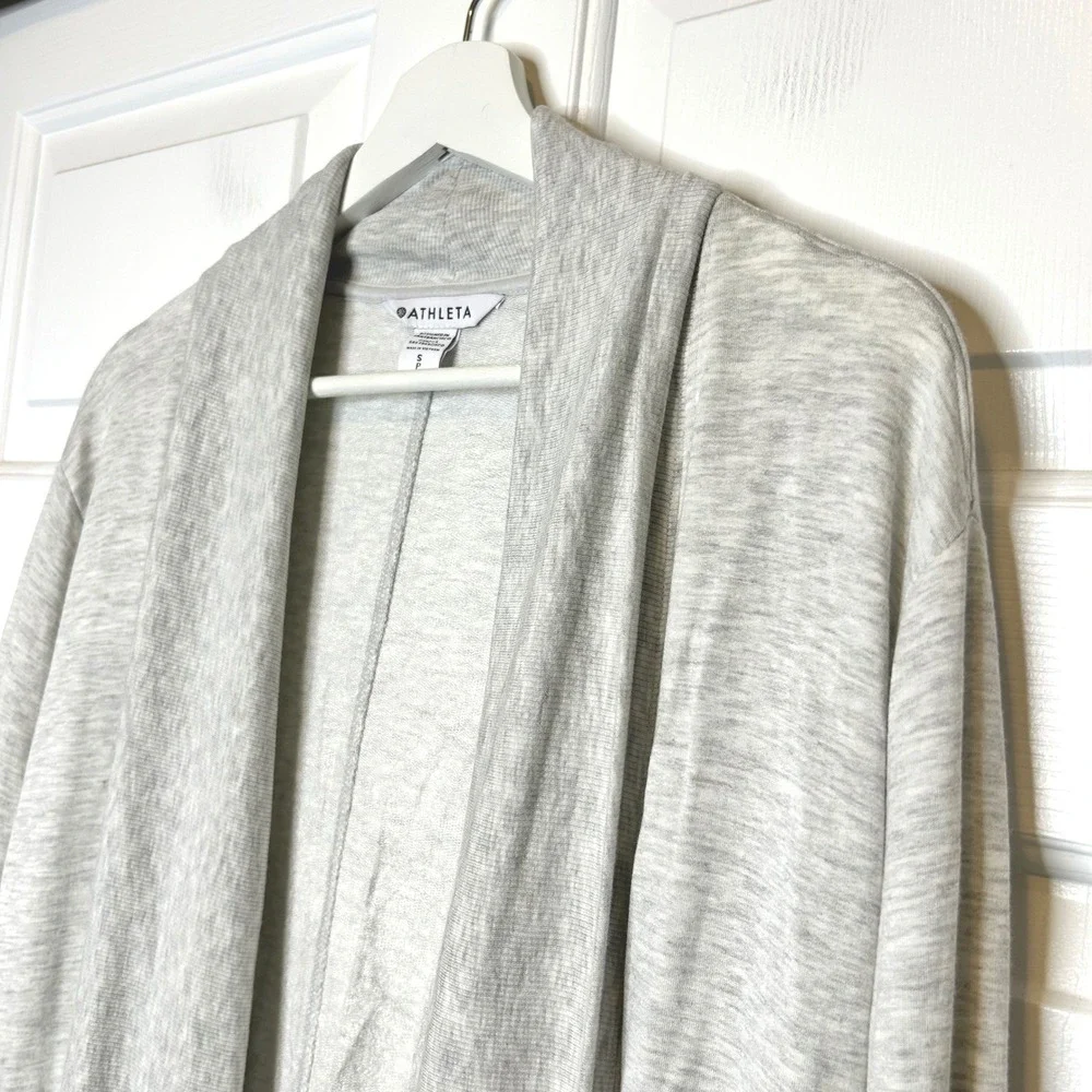 Athleta Pranayama Restore Wrap Cardigan Sweater Heather Gray Size S - Picture 4 of 8